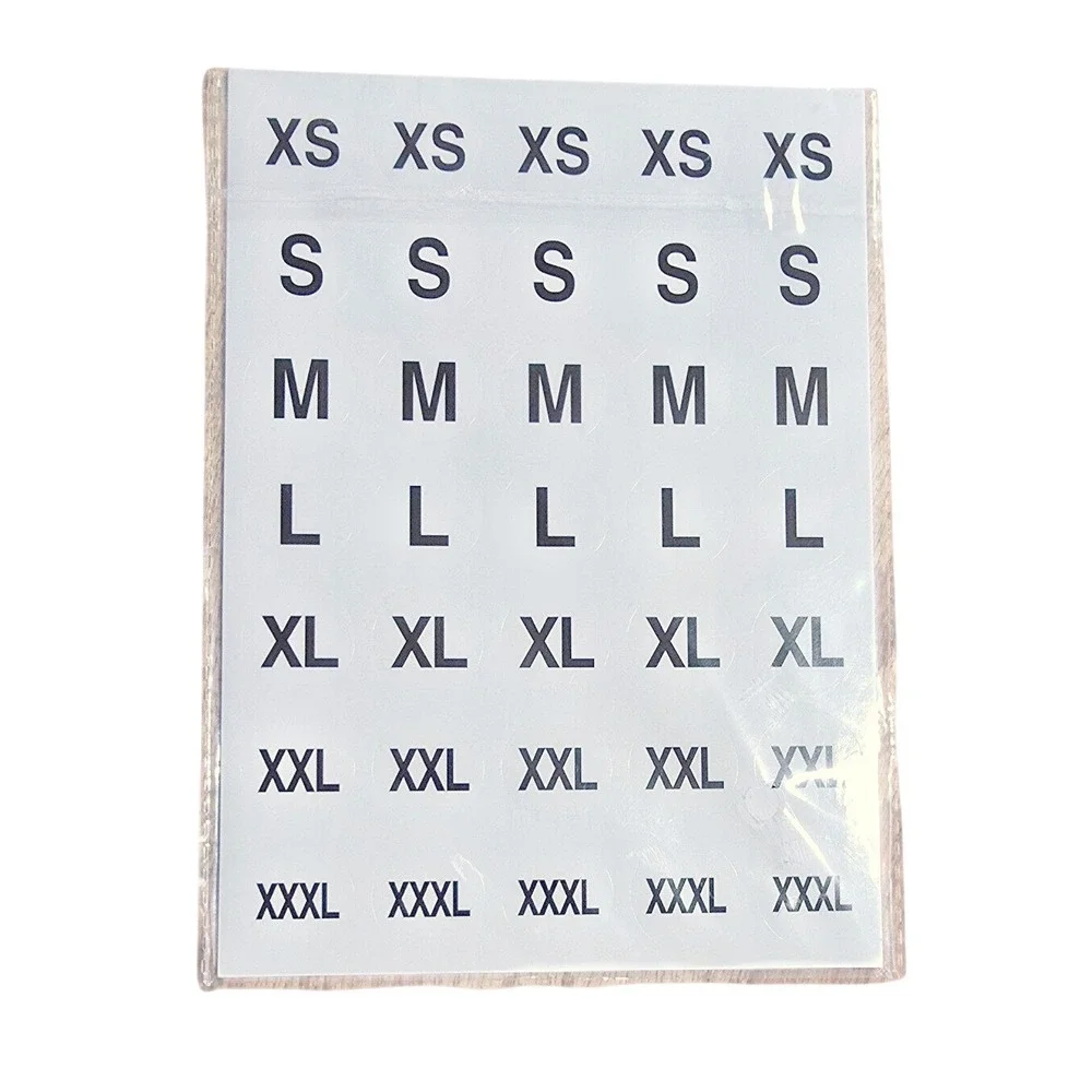 Clothing Size Labels XS S M L XL XXL XXXL Stickers for Garment Retail 350 count